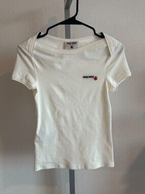 Miu Miu stretch jersey slim T-shirt